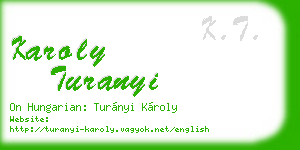 karoly turanyi business card
