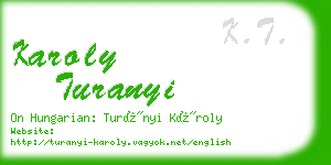 karoly turanyi business card